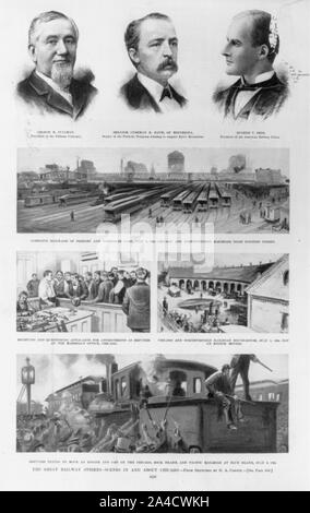 La grande grève des chemins de fer - scènes dans et à propos de Chicago / à partir de croquis par G.A. cercueil. Banque D'Images