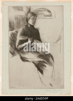 Le joueur de mandoline] / Mary Cassatt Banque D'Images