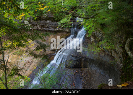 Munising Falls, chapelle, partie supérieure de la péninsule, au Michigan. Banque D'Images