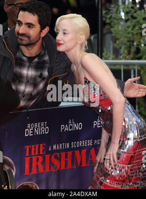 Londres, Royaume-Uni. 13 Oct, 2019. Andrea Riseborough assiste à "l'Irlandais" Première Internationale et gala de clôture au cours de la 63e BFI London Film Festival, à l'Odeon Leicester Square luxe à Londres. Credit : SOPA/Alamy Images Limited Live News Banque D'Images