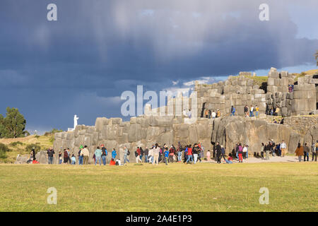 Site archéologique de Saqsaywaman Pérou - Saqsaywaman dans Cusco, Pérou. Banque D'Images