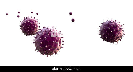 Les lymphocytes et les virus, les cellules de cancer, cancer cell en rendu 3D, cellule de cancer et de lymphocytes, les lymphocytes T attaquent un cancer cell migration Banque D'Images