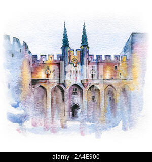 Palais des Papes à Avignon, France Banque D'Images