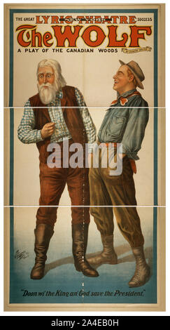 Le loup a jouer des bois par Eugene Walter. Banque D'Images