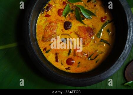 Molly poisson / Molee -Kerala style ragoût de poisson cuit dans le lait de coco Banque D'Images