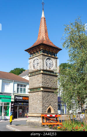 La tour de l'horloge, le triangle, Clevedon, Somerset, England, United Kingdom Banque D'Images