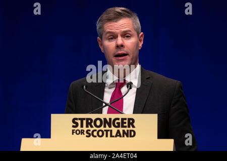 Retransmettre la modification de photo DATE Finances Secrétaire Derek Mackay s'adressant aux délégués lors de la conférence d'automne 2019 SNP lors de l'événement complexe dans Aberdeen. Banque D'Images