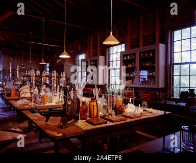 Le laboratoire de Thomas Edison à sa maison d'hiver, qu'il appelle 'Seminole Lodge', à Fort Myers, Floride Banque D'Images