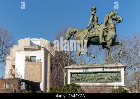 STATUE ÉQUESTRE DE FERDINAND-PHILIPPE D'ORLÉANS (1810-1842), DUC D'ORLÉANS, NEUILLY-SUR-SEINE, FRANCE Banque D'Images