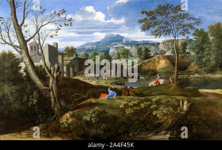 Nicolas Poussin, peinture, Paysage avec trois chiffres, 1645-1650 Banque D'Images