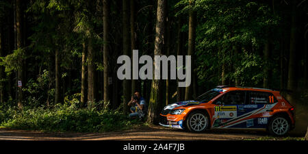 Barum Czech Rally Zlin stade forestier. Banque D'Images