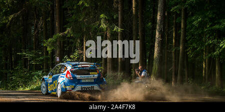 Barum Czech Rally Zlin stade forestier. Banque D'Images