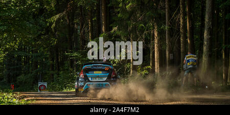 Barum Czech Rally Zlin stade forestier. Banque D'Images