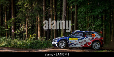 Barum Czech Rally Zlin stade forestier. Banque D'Images