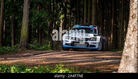 Barum Czech Rally Zlin stade forestier. Banque D'Images