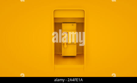 Public isolé sur fond jaune. 3d illustration. Banque D'Images