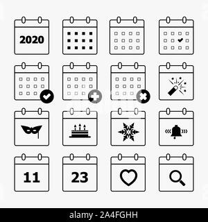 L'icône Calendrier 2020 jeu Banque D'Images