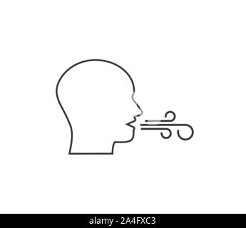 Respiration, respirer l'icône. Illustration vectorielle, modèle plat. Illustration de Vecteur