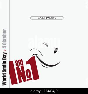 Page pour la Journée mondiale de sourire - Octobre jours fériés et les événements Illustration de Vecteur