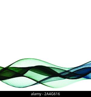 Extrait de menthe vague. vecteur lignes verte et bleue Illustration de Vecteur