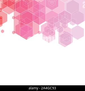 Abstract Vector background géométrique. Brochure design modèle rose de forme hexagonale. Illustration de Vecteur