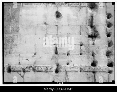 La Turquie. Ankara. Temple d'Auguste. Le latin et le grec de l'inscription de plus près. Banque D'Images