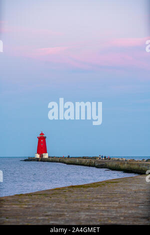 Phare de début de coucher du soleil Banque D'Images