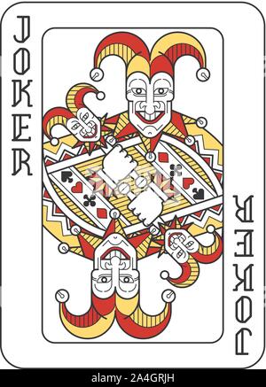 Jeu de cartes Joker Rouge Jaune et Noir Illustration de Vecteur