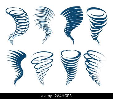 Tempête tempête swirl icons set Illustration de Vecteur