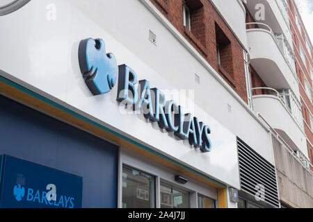 Logo signe de la Barclays Bank, Londres, Angleterre Banque D'Images