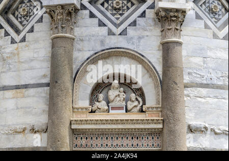 Italie, Toscane, Pise, la Tour Penchée détail Banque D'Images