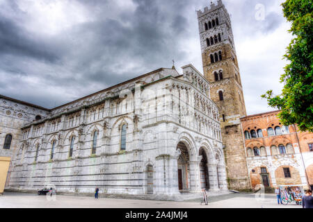 Italie, Toscane, Lucca, la cathédrale de San Martino Banque D'Images