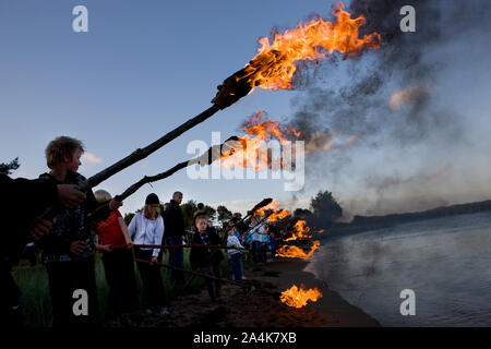 Midsummer Eve à SÃ'num beach près de Mandal Banque D'Images