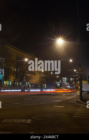 Lapsetorvet square à Oslo par nuit Banque D'Images
