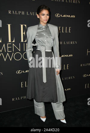 14 octobre 2019 - Los Angeles, Californie - Zendaya. 2019 femmes à Hollywood elle tenue à l'hôtel Beverly Wilshire Four Seasons Hotel. Crédit photo : Birdie Thompson/AdMedia /MediaPunch Banque D'Images