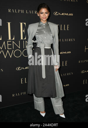 14 octobre 2019 - Los Angeles, Californie - Zendaya. 2019 femmes à Hollywood elle tenue à l'hôtel Beverly Wilshire Four Seasons Hotel. Crédit photo : Birdie Thompson/AdMedia /MediaPunch Banque D'Images