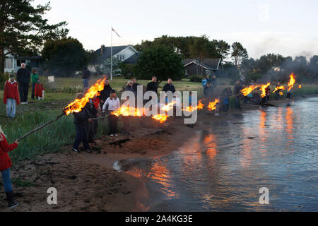 Midsummer Eve à Sånum près de Mandal Banque D'Images