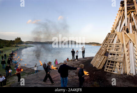 Midsummer Eve à SÃ'num beach près de Mandal Banque D'Images
