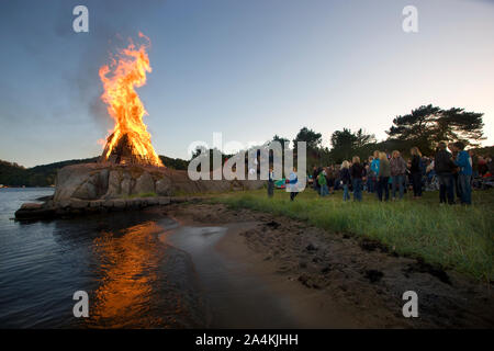 Midsummer Eve à SÃ'num près de Mandal Banque D'Images