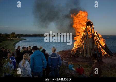 Midsummer Eve à SÃ'num beach près de Mandal Banque D'Images