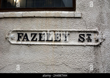 Fazeley Street sign, Digbeth, Birmingham, UK Banque D'Images