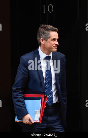Londres, Royaume-Uni. 15 Oct, 2019. Gavin Williamson, Secrétaire d'Etat à l'éducation, quitte Numéro 10 Downing Street. Crédit : Stephen Chung/Alamy Live News Banque D'Images