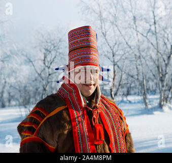 Laplander homme. Lapp / Lapons / Laplander / Lapplander Lapplanders Lapons / / / / Même sami de Kautokeino, Laponie / Laponie Banque D'Images