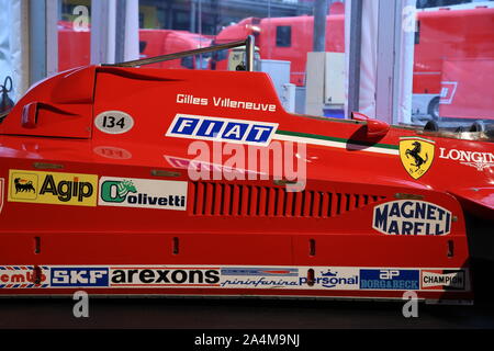 MUGELLO, IL, Octobre, 2017 : Ferrari F1 126 CK 1981 de Gilles Villeneuve et Didier Pironi au paddock de spectacle anniversaire Ferrari au Mugello 1947-2017 Banque D'Images