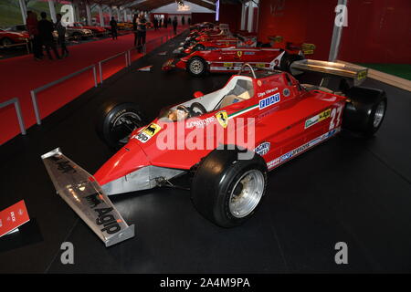 MUGELLO, IL, Octobre, 2017 : Ferrari F1 126 CK 1981 de Gilles Villeneuve et Didier Pironi au paddock de spectacle anniversaire Ferrari au Mugello 1947-2017 Banque D'Images