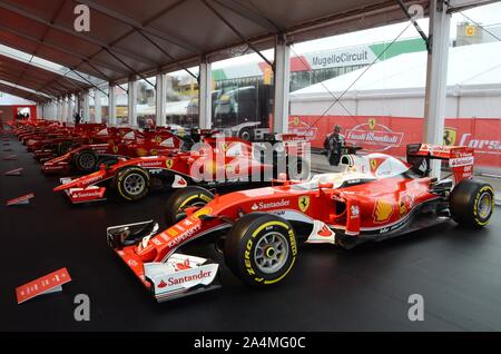 MUGELLO, IL, Octobre, 2017 : Ferrari F1 SF16-H 2016 au paddock show de Ferrari Anniversaire 1947-2017 dans le Mugello Circuit à Finali Mondiali Ferrari 2017 Banque D'Images