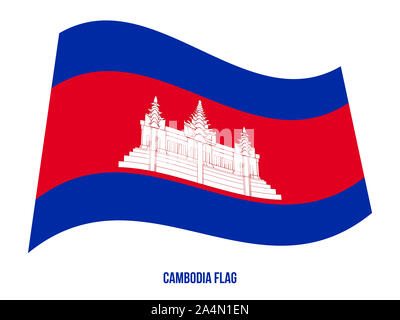 Cambodge Drapeaux Vector Illustration sur fond blanc. Cambodge drapeau national. Banque D'Images