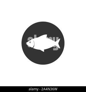 Le poisson, l'alimentation, l'icône de la mer. Illustration vectorielle, modèle plat. Illustration de Vecteur