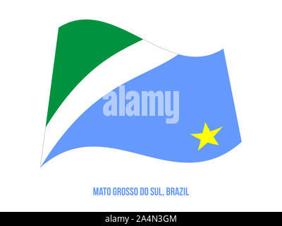 Mato Grosso do Sul Drapeaux Vector Illustration sur fond blanc. Membres drapeau du Brésil. Banque D'Images