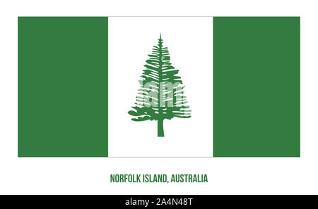 Drapeau de l'île Norfolk Vector Illustration sur fond blanc. Drapeau du territoire de l'Australie. Banque D'Images